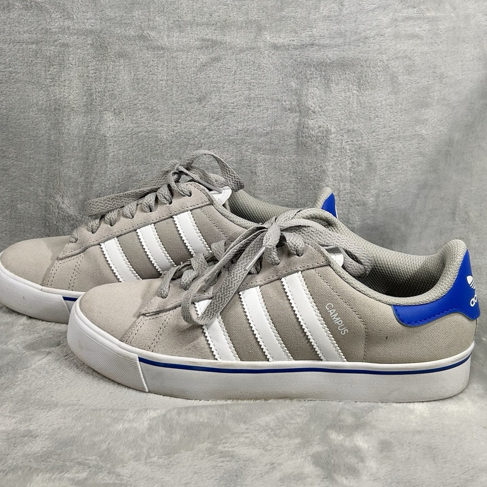 Adidas Campus Vulc‎ Shoes Size 7 Grey Blue Athletic Casual Sneakers
